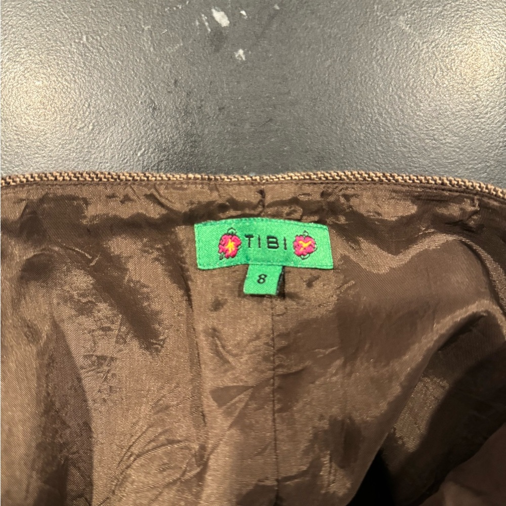 Wool cotton skirt tan with turquoise tread - Picture 3 of 5